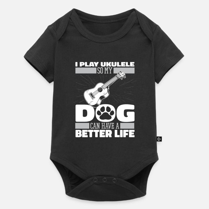 Chien ukulélé - Body à manches courtes Premium Bébé - noir