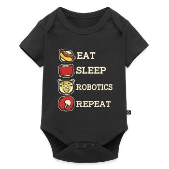 Robotik Ai Roboter Eat. Sleep. Robotics. Repeat. - Baby Premium Kurzarmbody - Schwarz - Vorne