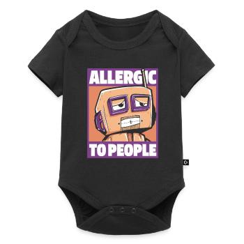 Robotik Ai Roboter Humor Allergic To People - Baby Premium Kurzarmbody - Schwarz - Vorne