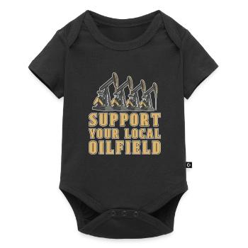 Ölfeld Bohrinsel Pumpe - Baby Premium Kurzarmbody - Schwarz - Vorne