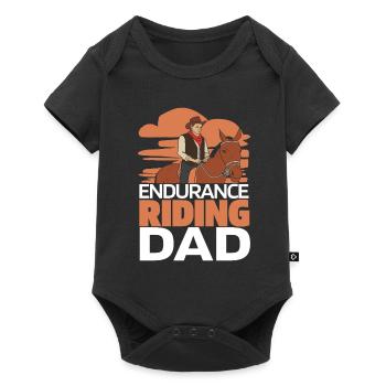Pferd Reitsport Papa Ausdauerreiten - Baby Premium Kurzarmbody - Schwarz - Vorne