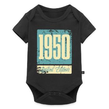 1950 Anniversaire Année de naissance - Body à manches courtes Premium Bébé - noir - Devant