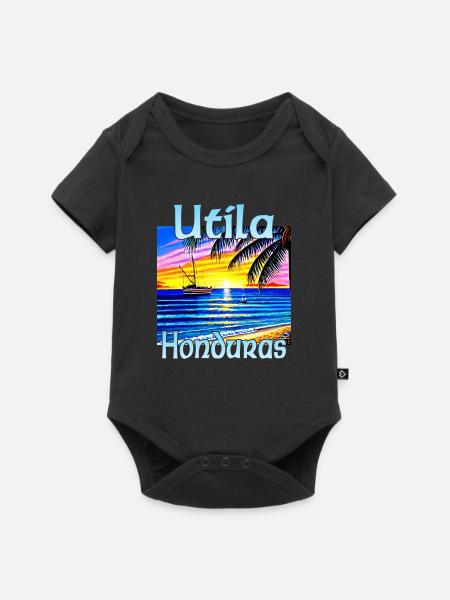 Utila Honduras - Baby Premium Kurzarmbody - Schwarz