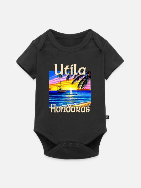 Utila Honduras - Baby Premium Kurzarmbody - Schwarz