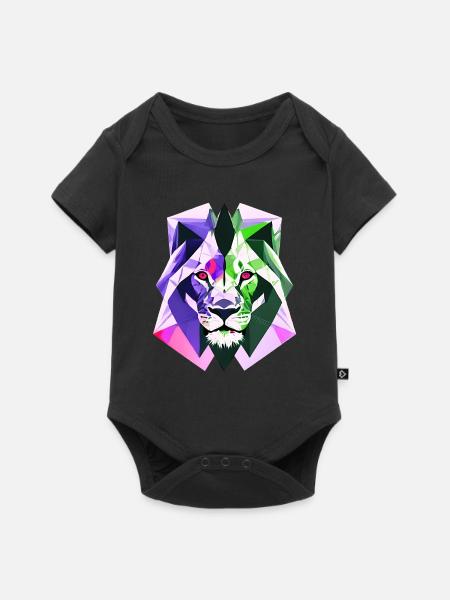 Polygon Löwe - Baby Premium Kurzarmbody - Schwarz