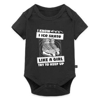 Ice Skating Girls - Baby Premium short-sleeve bodysuit - black - Front