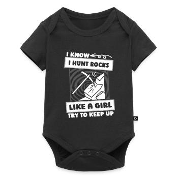 Géologue Collectionneuse de pierres - Body à manches courtes Premium Bébé - noir - Devant
