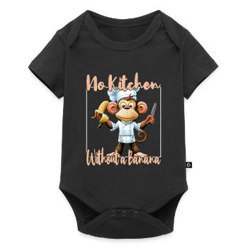 Küchenaffe Banana Vibes - Baby Premium Kurzarmbody - Schwarz - Vorne