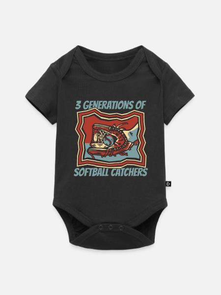 Softball Fänger - Baby Premium Kurzarmbody - Schwarz