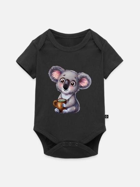 Koala Tee - Baby Premium Kurzarmbody - Schwarz