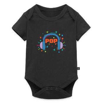 Musique pop avec écouteurs Singer Stars - Body à manches courtes Premium Bébé - noir - Devant