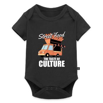 Straßenessen Kultur - Baby Premium Kurzarmbody - Schwarz - Vorne