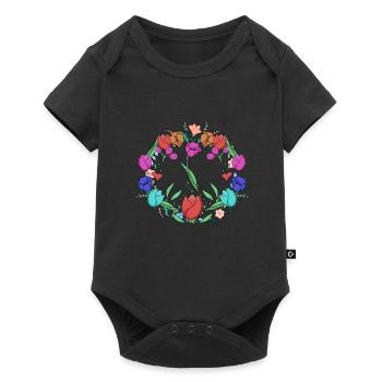 Tulip wreath Tulips - Baby Premium short-sleeve bodysuit - black - Front