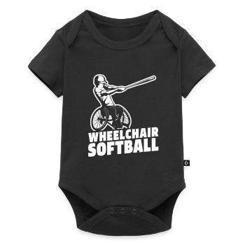 Softball wheelchair - Baby Premium short-sleeve bodysuit - black - Front