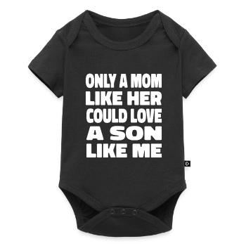 Mama Mutter Sohn - Baby Premium Kurzarmbody - Schwarz - Vorne