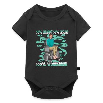 Rollstuhl Rollstuhlfahrer Perfekt - Baby Premium Kurzarmbody - Schwarz - Vorne