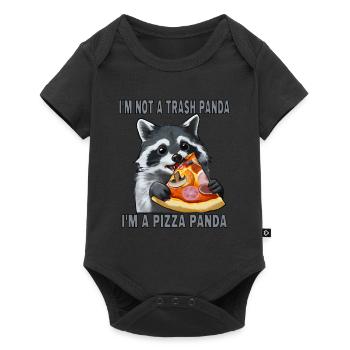 Je ne suis pas un panda poubelle, je suis un panda pizzaïolo - Body à manches courtes Premium Bébé - noir - Devant