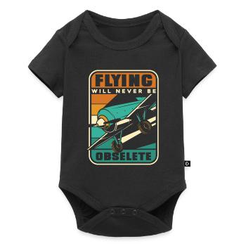 Flugzeug Mechaniker - Baby Premium Kurzarmbody - Schwarz - Vorne