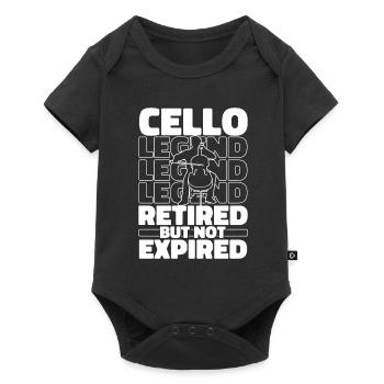 Retired cello cellist - Baby Premium short-sleeve bodysuit - black - Front