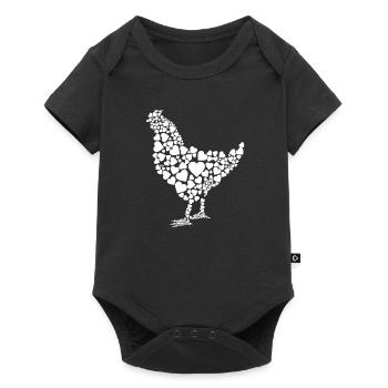coeurs de poule de poulet - Body à manches courtes Premium Bébé - noir - Devant
