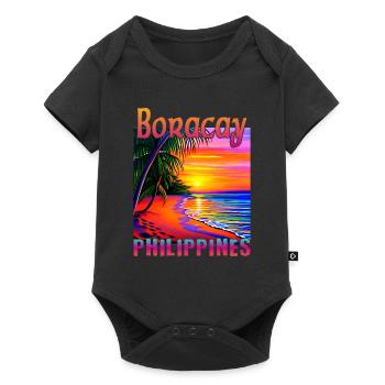 Boracay Philippinen Sonnenuntergang - Baby Premium Kurzarmbody - Schwarz - Vorne