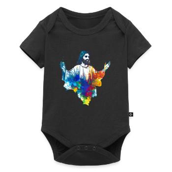 Jésus coloré - Body à manches courtes Premium Bébé - noir - Devant