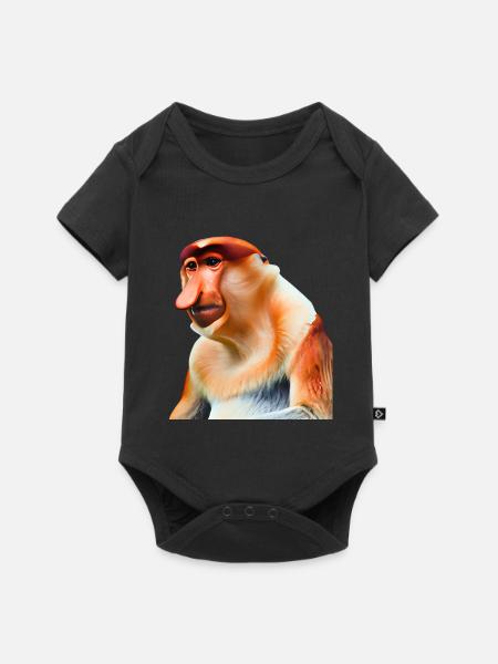 Der exotische Nasenaffe - Baby Premium Kurzarmbody - Schwarz