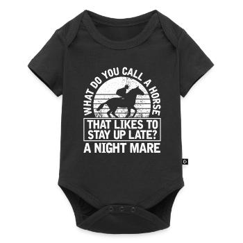 Horse Equestrian Sports Fun Endurance Riding - Baby Premium short-sleeve bodysuit - black - Front