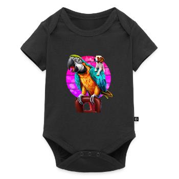 Macaw and Beagle Friendship - Baby Premium short-sleeve bodysuit - black - Front