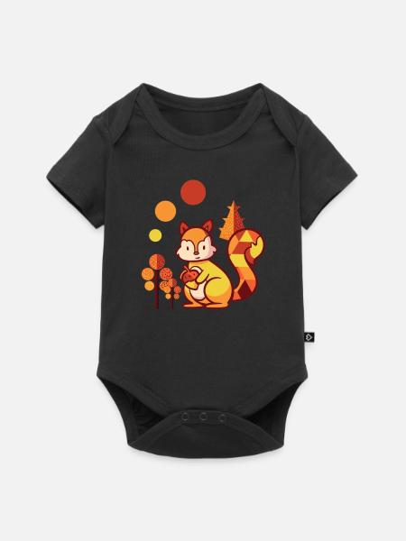 Eichhörnchen - Baby Premium Kurzarmbody - Schwarz