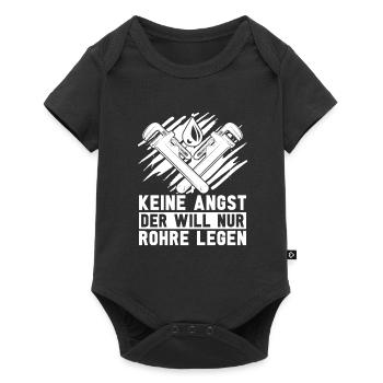 Rohrleitungsbauer Witzig - Baby Premium Kurzarmbody - Schwarz - Vorne