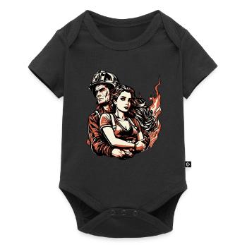 Firefighter Wife wife of a firefighter - Baby Premium short-sleeve bodysuit - black - Front