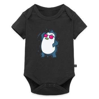 Pingouin dansant l’oiseau antarctique - Body à manches courtes Premium Bébé - noir - Devant