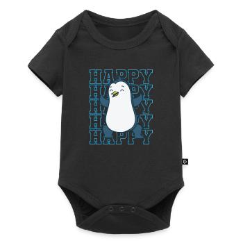 Le pingouin est un oiseau animal heureux de l’Antarctique - Body à manches courtes Premium Bébé - noir - Devant