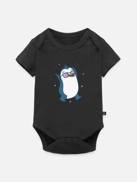 Pinguin Antarktis Vogel Tier - Baby Premium Kurzarmbody - Schwarz