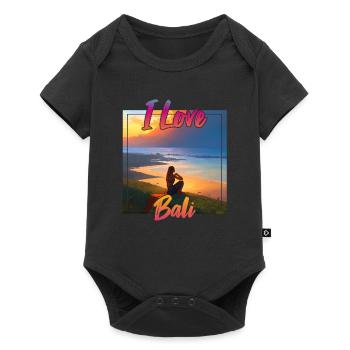 Bali sunset with declaration of love - Baby Premium short-sleeve bodysuit - black - Front