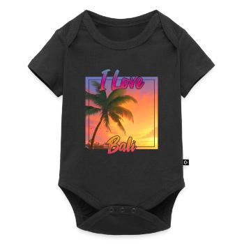 Bali sunset with declaration of love - Baby Premium short-sleeve bodysuit - black - Front