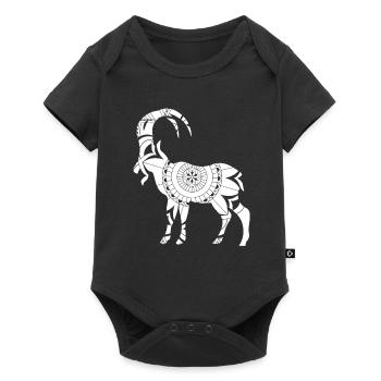 Signe du zodiaque Symbole du Capricorne - Body à manches courtes Premium Bébé - noir - Devant