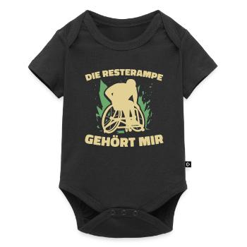 Rollstuhl Rollstuhlfahrer Lustig - Baby Premium Kurzarmbody - Schwarz - Vorne