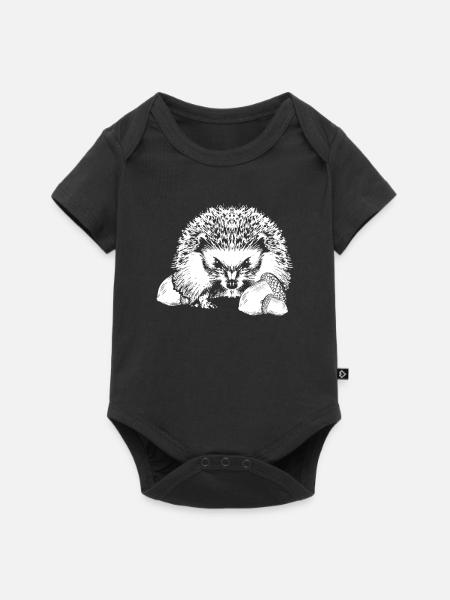 Stachelschwein Eichel - Baby Premium Kurzarmbody - Schwarz