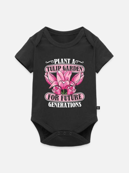 Tulpen Anlage Tulpen - Baby Premium Kurzarmbody - Schwarz