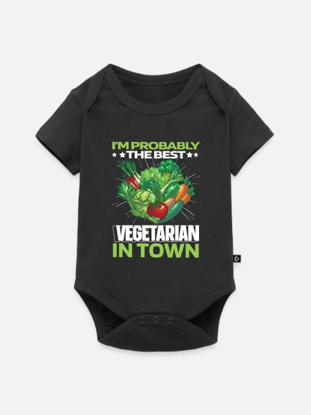 Vegetarisch Vegetarier Humor - Baby Premium Kurzarmbody - Schwarz