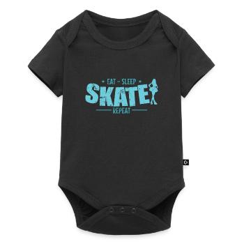 Eat Sleep Skate Repeat Schlittschuhlaufen - Baby Premium short-sleeve bodysuit - black - Front