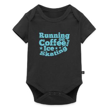 Running on Coffee and Ice Skating Eisbahn - Baby Premium short-sleeve bodysuit - black - Front