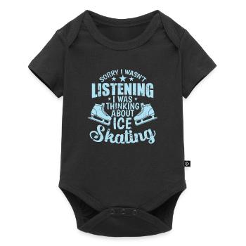 Sorry I wasn’t Listening Ice Skating - Baby Premium Kurzarmbody - Schwarz - Vorne