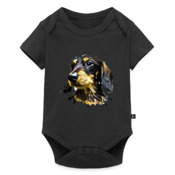 Colourful dachshund - Baby Premium short-sleeve bodysuit - black - Front