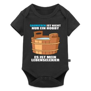 Saunieren Sauna Saunameister Wellness Erholung - Baby Premium Kurzarmbody - Schwarz - Vorne