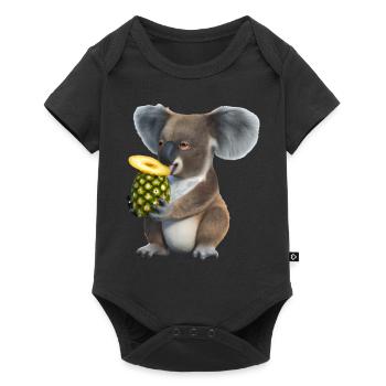 Koala et ananas - Body à manches courtes Premium Bébé - noir - Devant