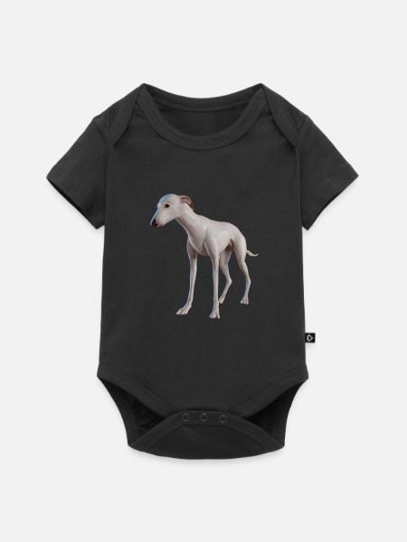 Greyhound Hund - Baby Premium Kurzarmbody - Schwarz