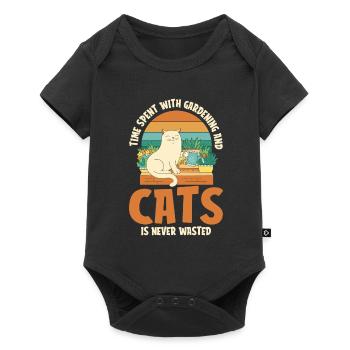 Hobbygärtner Garten Katzenartig Gartenkatze - Baby Premium Kurzarmbody - Schwarz - Vorne